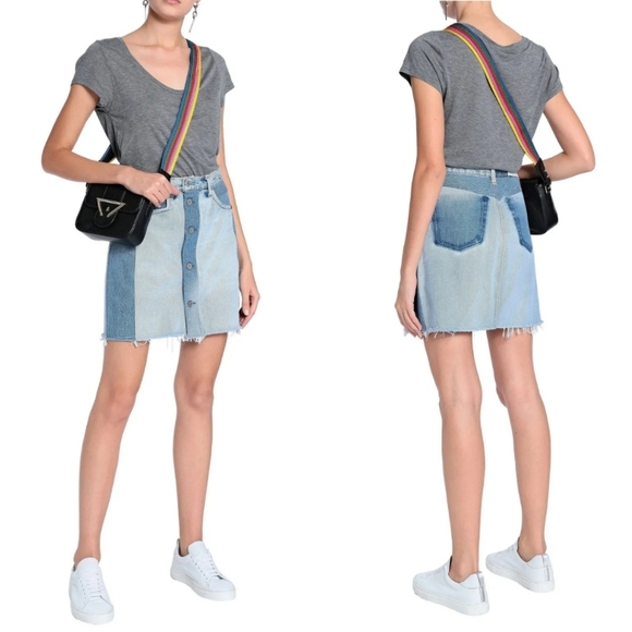 RE/DONE with Levi's | Two-tone Denim Mini Skirt - Picture 1 of 14